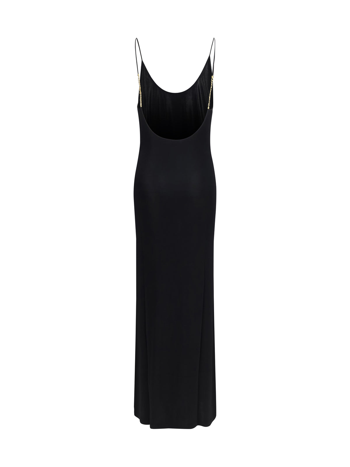 Saint Laurent Backless knit Dress with Cassandre chain - Black