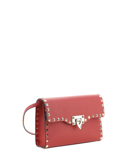Valentino Garavani Small Rockstud grained calfskin Shoulder Bag - 0ro
