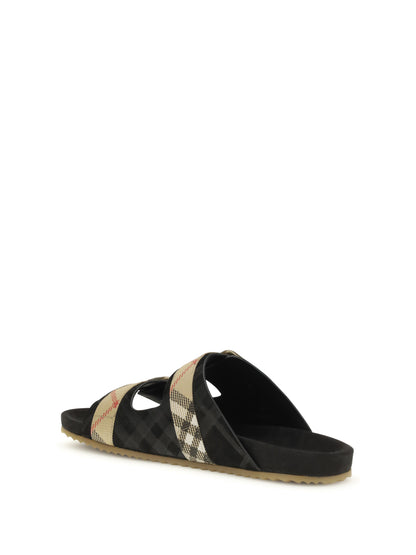 BURBERRY Check suede Urchin Sandals