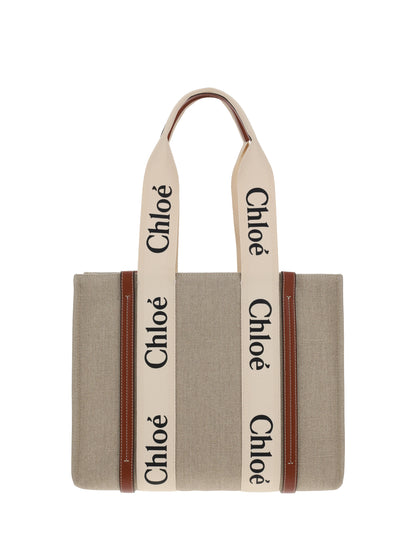 CHLOÉ Woody canvas Shoulder Bag