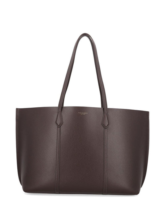 Tory Burch "Perry" Leather Tote Bag - Brown