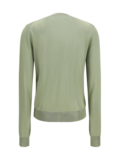 FENDI Cardigan crewneck in viscose with embroidered logo