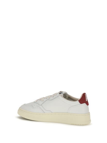 Autry Medalist Low leather Sneakers - Wht/Deepclaret