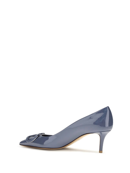Valentino Garavani VLogo Signature patent leather Pumps - Blue Polvere