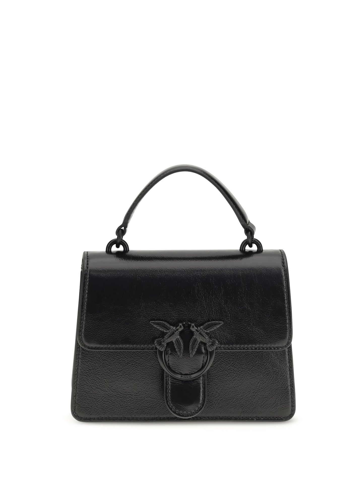 PINKO Shiny leather Love One Top mini Handbag