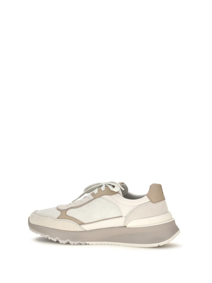 Brunello Cucinelli Leather Sneakers - Optical+Panama+Tofu+Beige