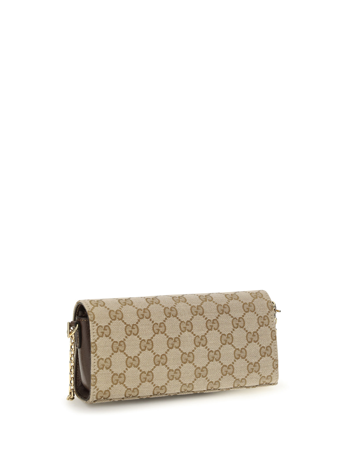 Gucci GG Fabric chain Wallet with Horsebit - Vint.Sand/Dk Brown