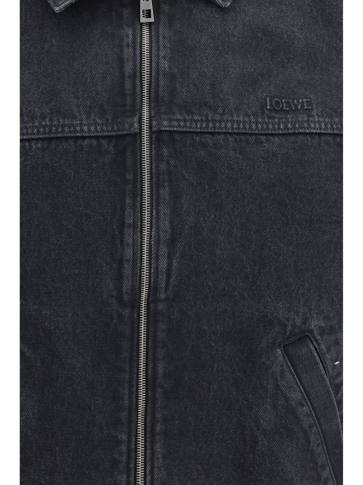 Loewe Zip-Up Denim Jacket - Black