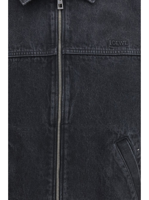 Loewe Zip-Up Denim Jacket - Black