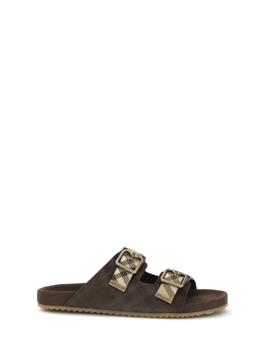 BURBERRY Check suede Urchin Sandals