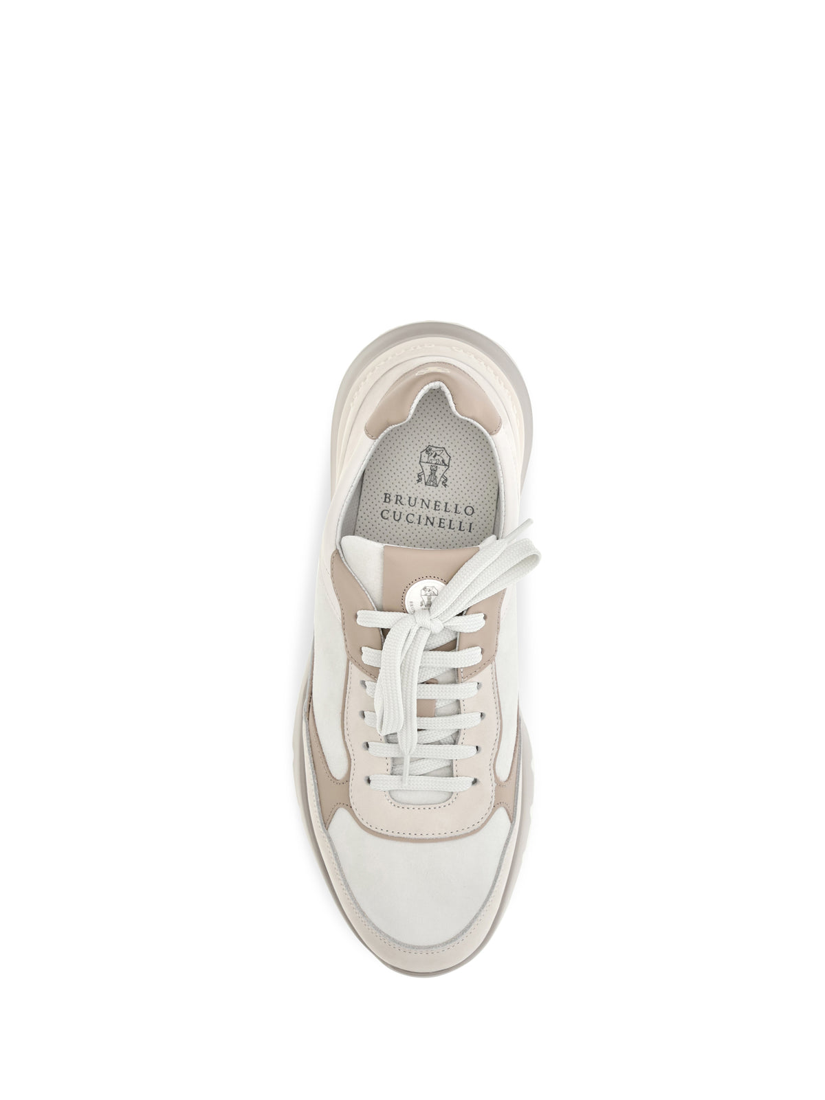 Brunello Cucinelli Leather Sneakers - Optical+Panama+Tofu+Beige