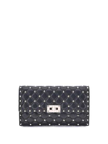Valentino Garavani Rockstud Spike quilted Nappa Shoulder Bag - Black