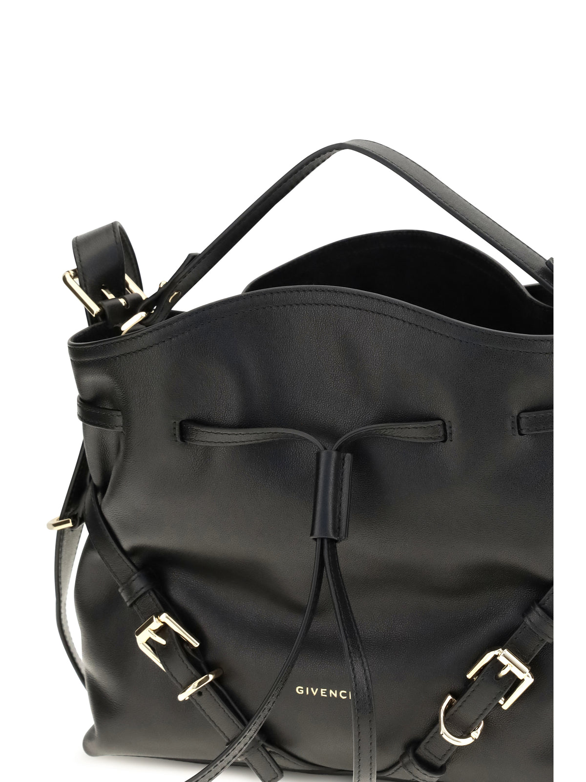Givenchy Small Voyou Bucket Handbag in glossy leather - Black