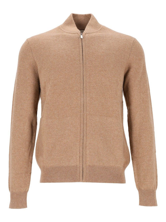Bompard Cashmere Zip Cardigan - Brown