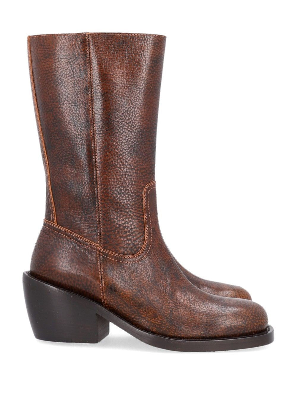 Dries Van Noten Buckle Ankle Boot - Brown