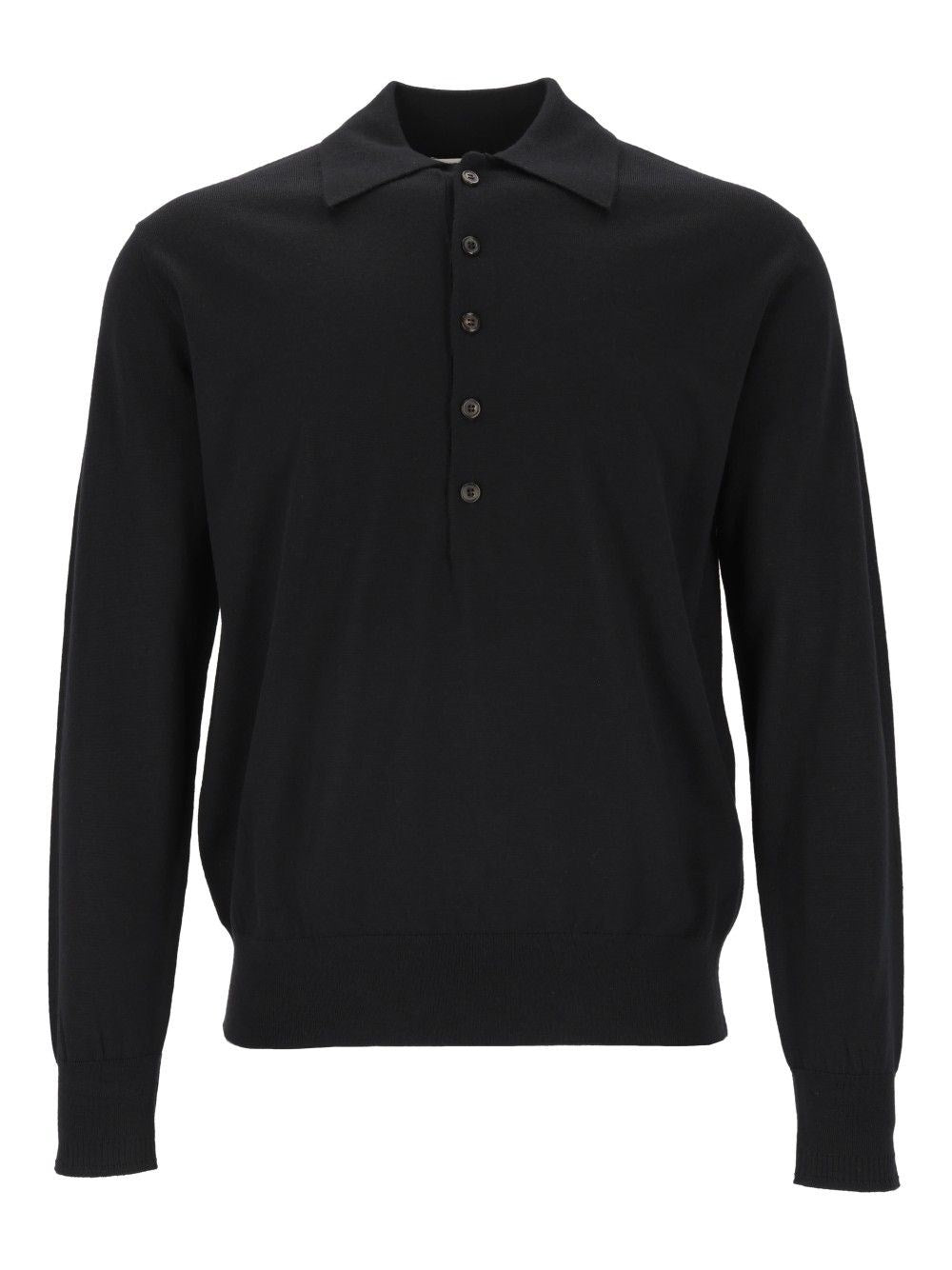 Dries Van Noten Muano Polo Shirt In Wool - Black