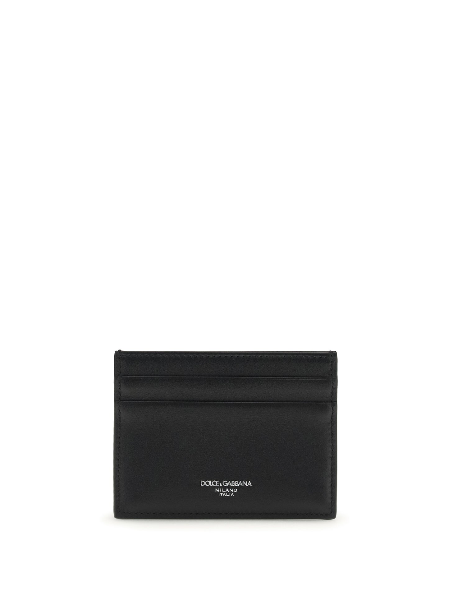 DOLCE & GABBANA Calfskin plongé Cardholder with woven detail
