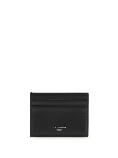 DOLCE & GABBANA Calfskin plongé Cardholder with woven detail
