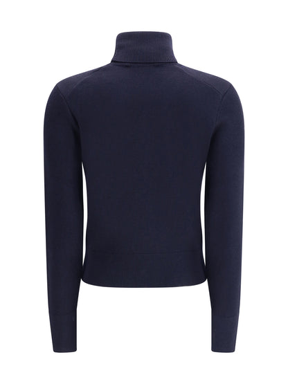 Ami Paris Ami De Coeur turtleneck Sweater - Marine/Rouge