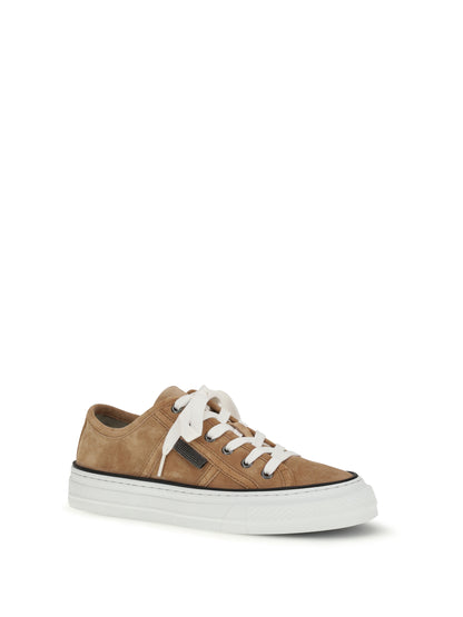 BRUNELLO CUCINELLI Shiny Tab suede Sneakers
