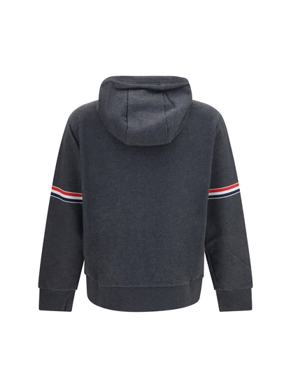 Thom Browne Classic Loopback 4-Bar zip-up Hoodie - Charcoal