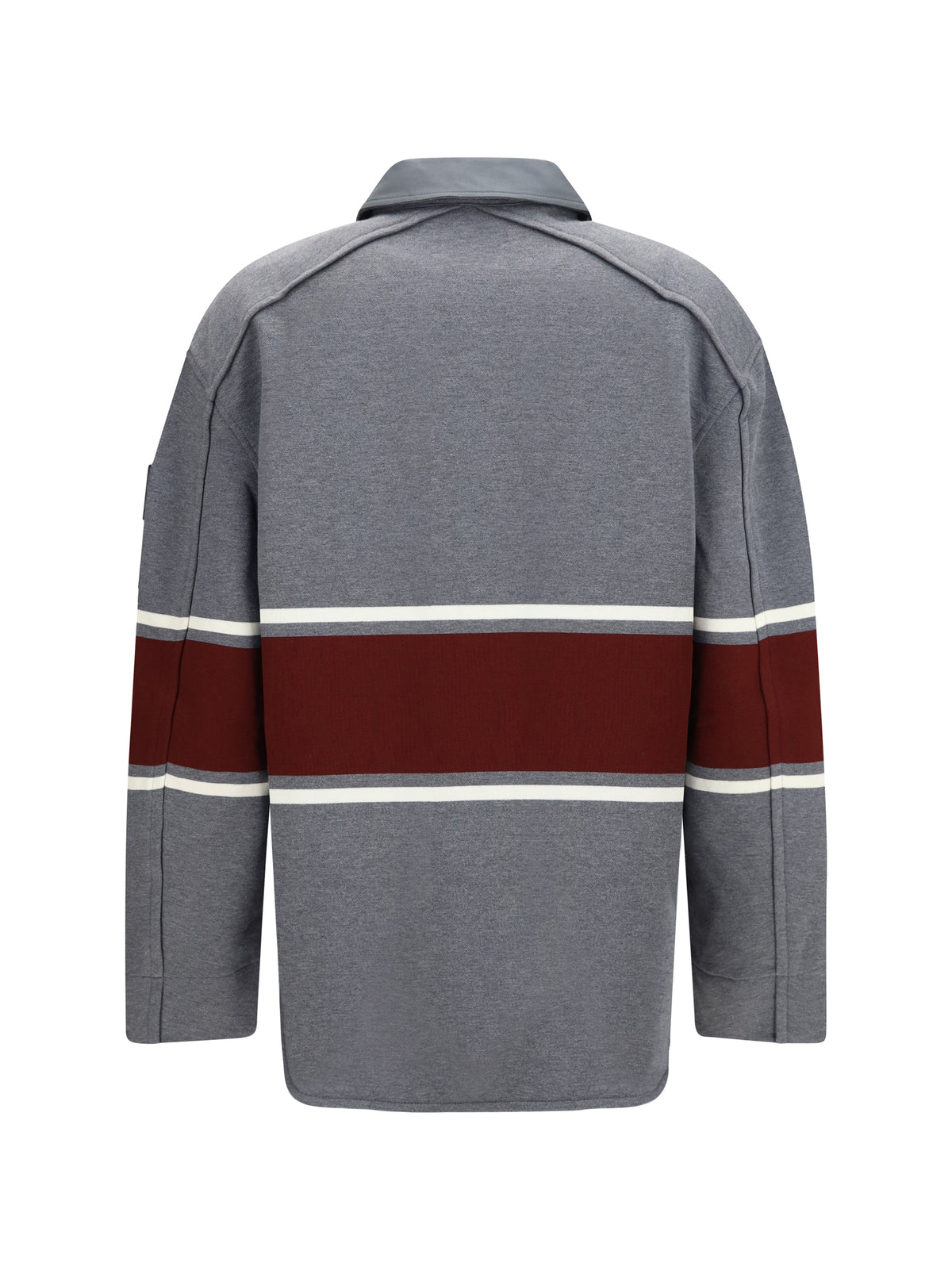 Bottega Veneta Oversized cotton striped Polo Shirt - Grey/Beige/Barolo