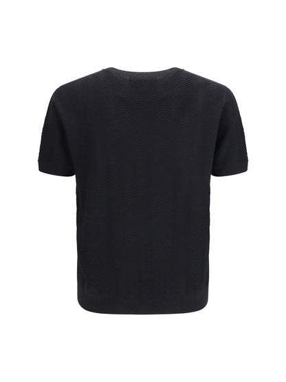 GIORGIO ARMANI Short-sleeved cotton and silk Sweater