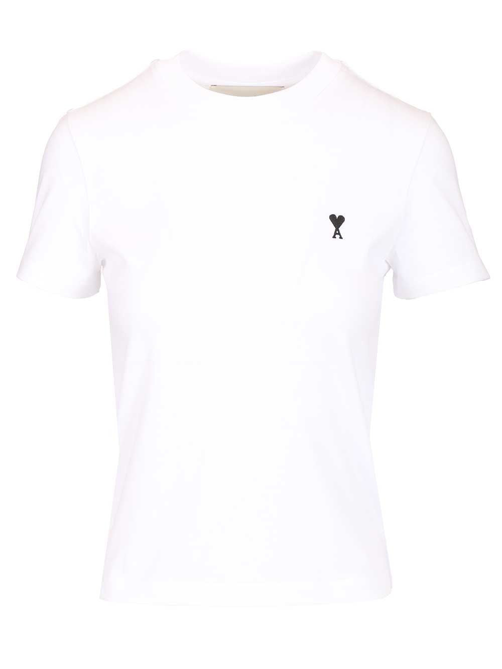 Ami "Ami De Coeur" Round Neck T-Shirt - White