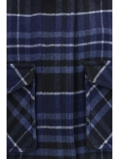 Pinko Campanula check double-cloth Caban - Mult.Nero/Blue