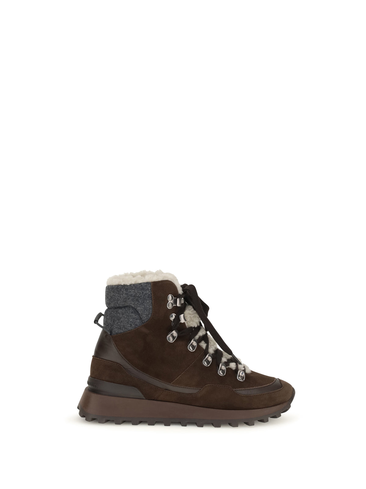 Brunello Cucinelli Suede lace-up Ankle Boots - Espresso