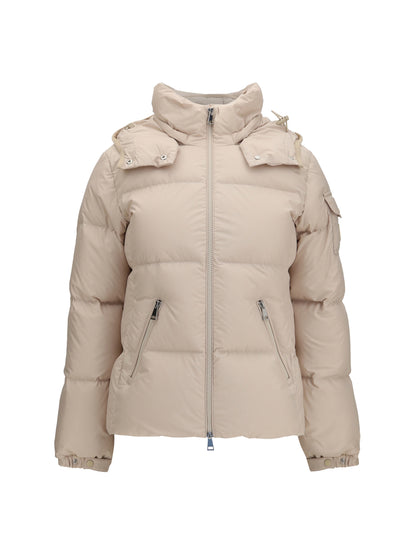 Moncler Fourmines Hooded Short Down Jacket - Beige