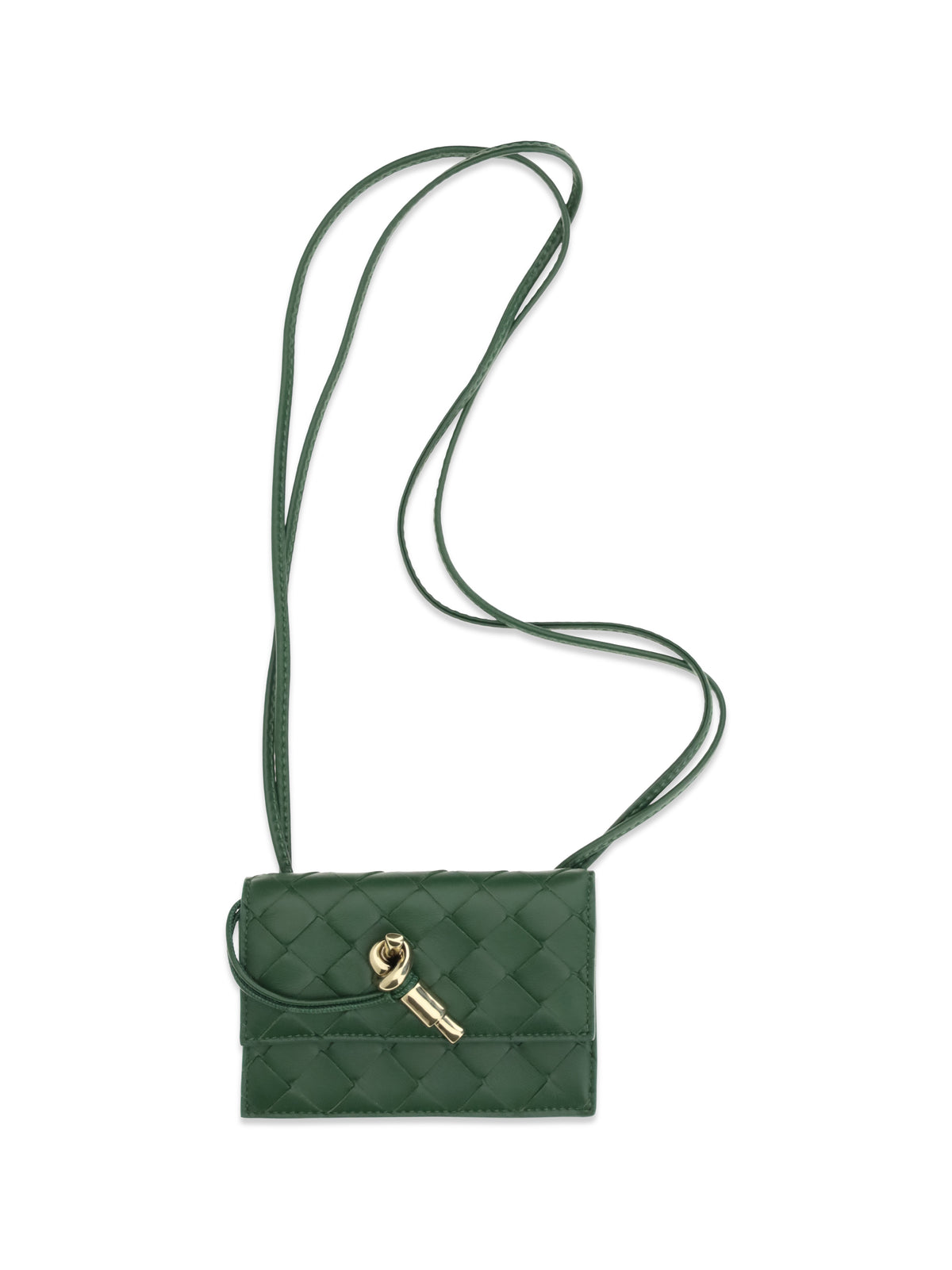 Bottega Veneta Andiamo Badge Holder - Basil-Muse Brass