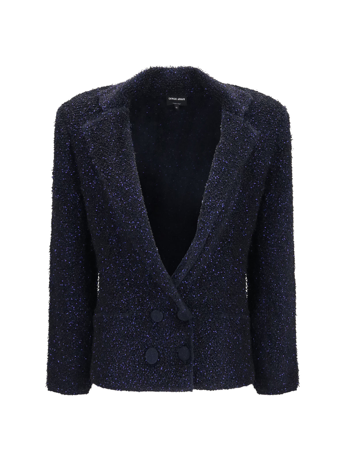 Giorgio Armani Metallic-fiber Viscose Single-breasted Blazer - Fantasy Blue