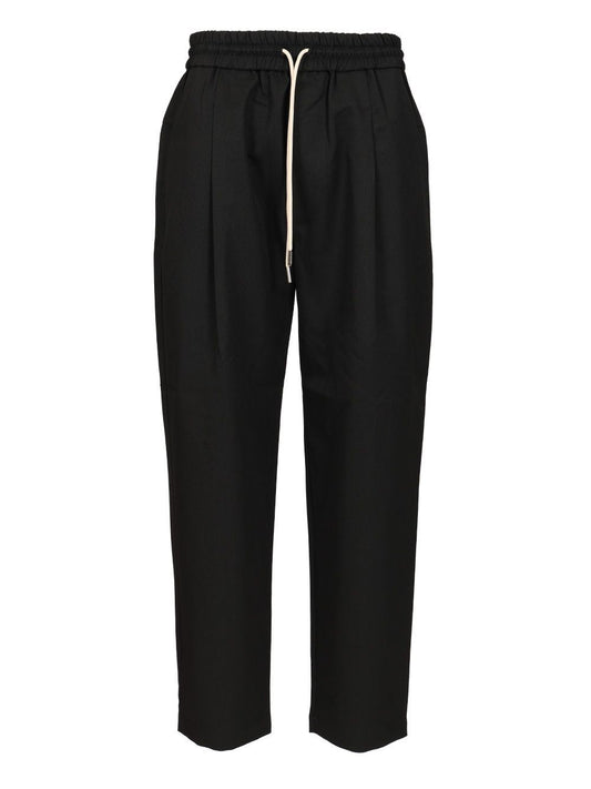 Drole De Monsieur Wool Blend Trousers - Black