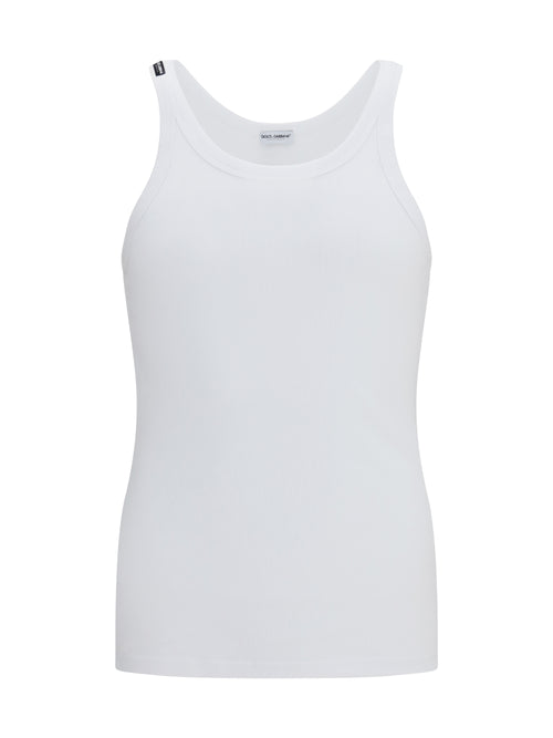 Dolce & Gabbana Marcello ribbed cotton Tank Top - White Ottico