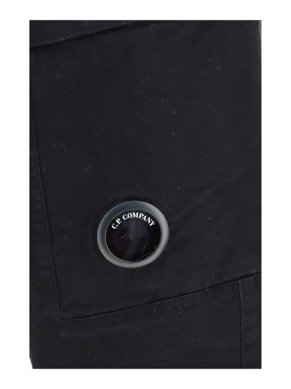 C.P. Company Stretch cotton satin Cargo Pants - Black