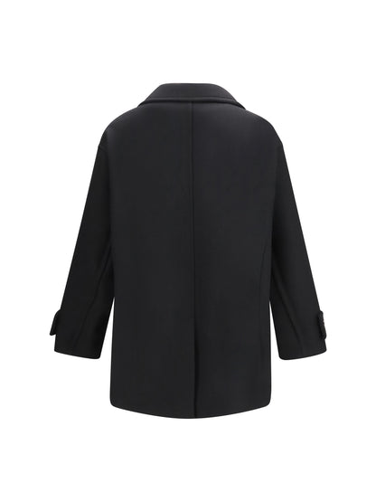 Ami Paris Wool Pea Coat - Noir