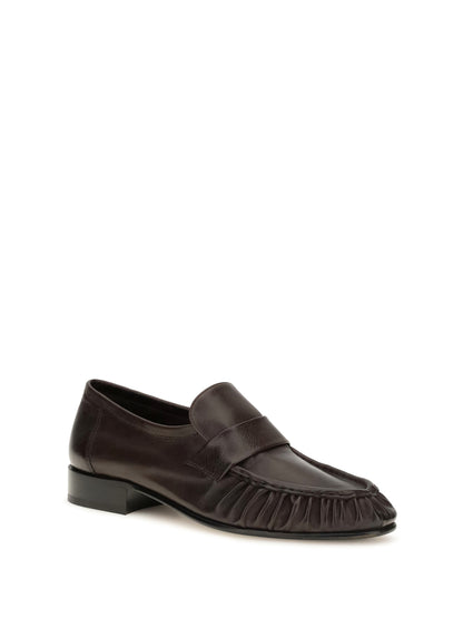 The Row Soft suede Loafers - Deep Brown