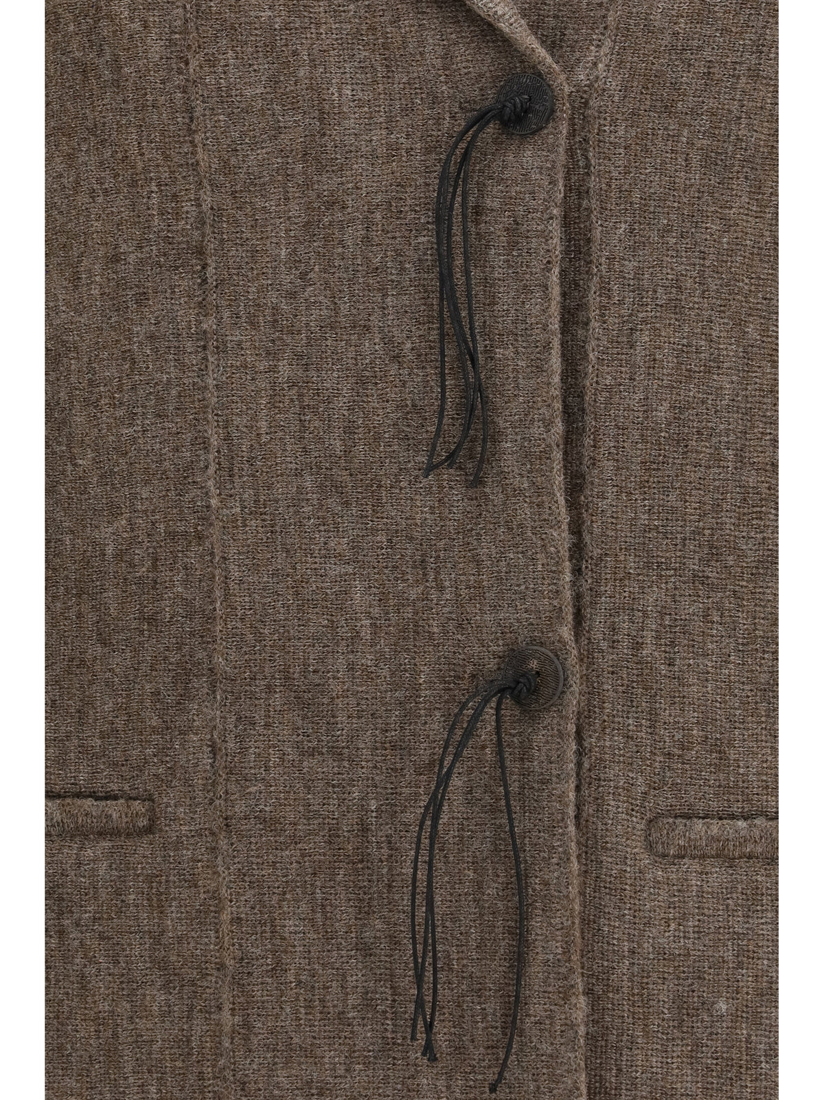 Giorgio Armani Wool jersey Jacket with leather tassels - Camel Melange