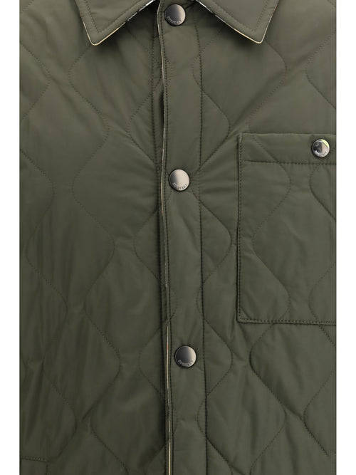 Burberry Brighton reversible quilted nylon Shirt - Shale
