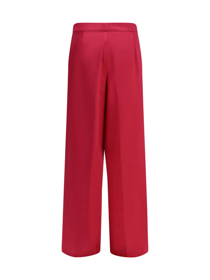 Dries Van Noten Wide pleated Pants in washed cotton and acetate - Fuchsia