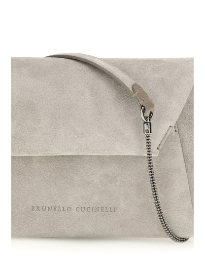Brunello Cucinelli BC Duo suede Clutch Bag - Ice
