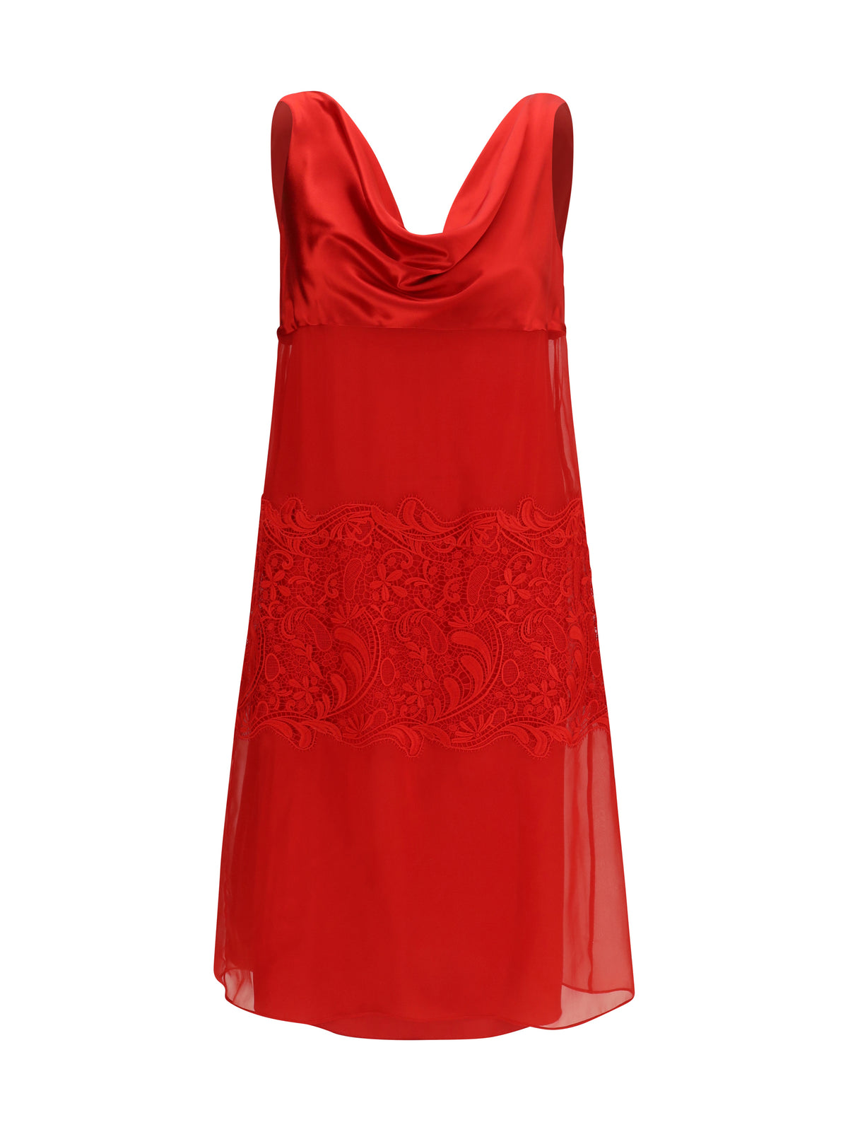 Ferragamo Draped lace Dress - New Red