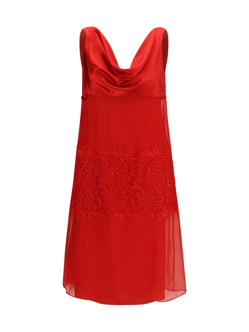 Ferragamo Draped lace Dress - New Red