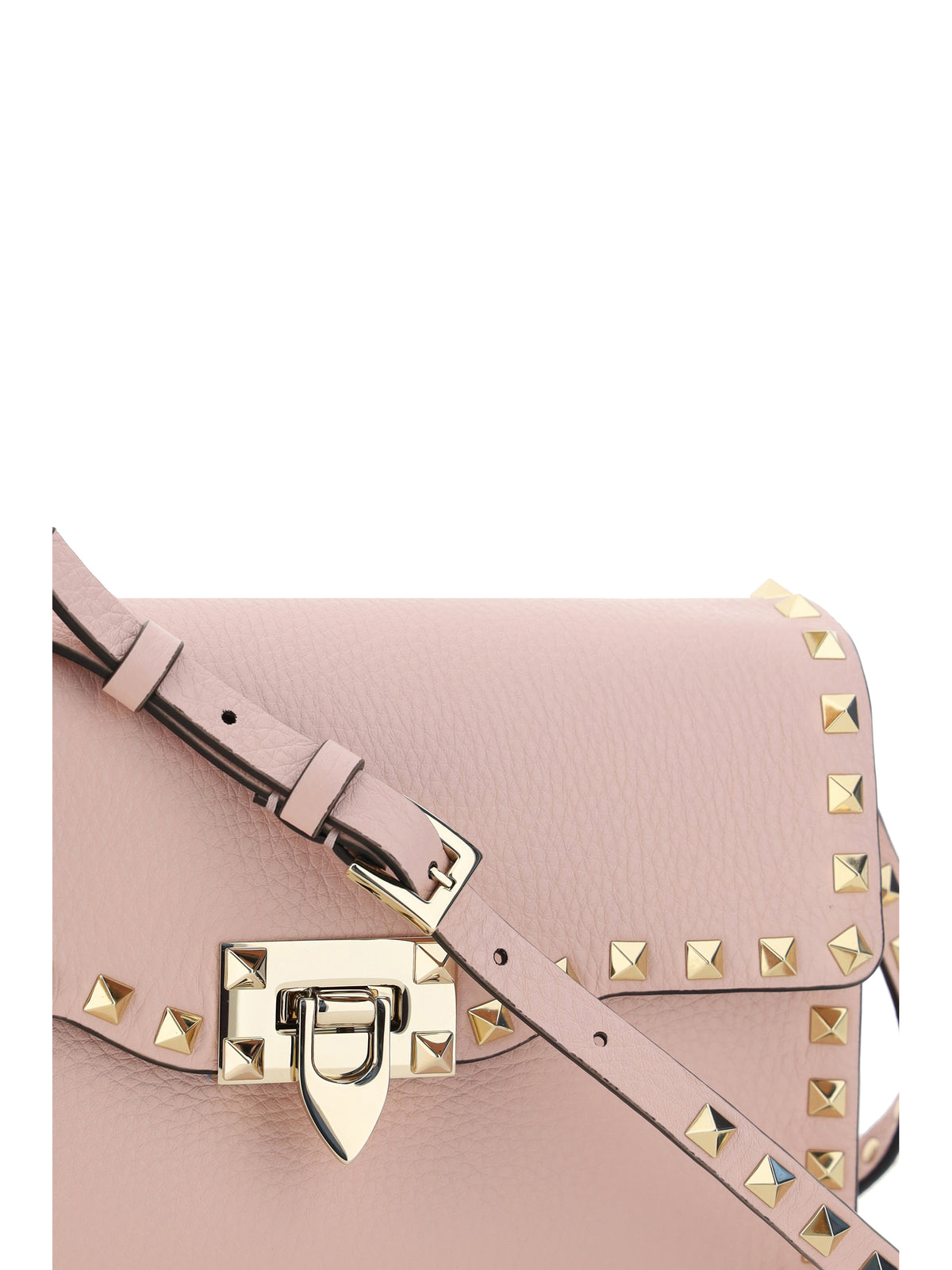 Valentino Garavani Rockstud mini Shoulder Bag in garnet calfskin - Rose Quartz