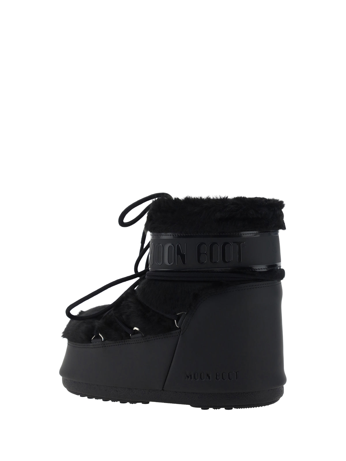 Moon Boot Icon Low Faux Fur Boots - Black