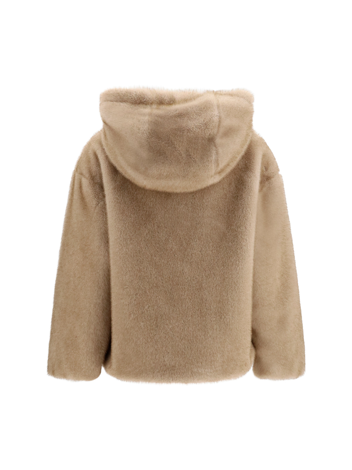Herno Hooded Jacket in eco-fur - Chantilly