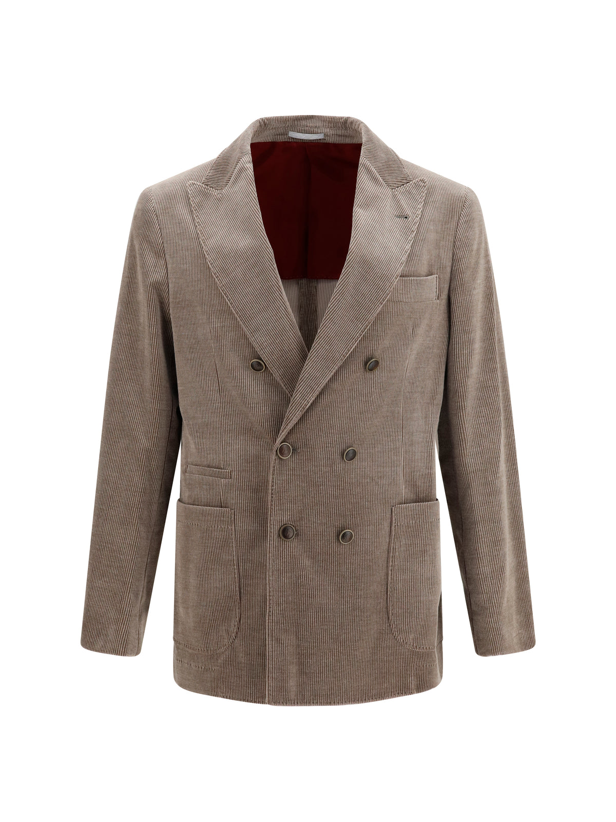 Brunello Cucinelli Double-breasted corduroy Jacket - Granito