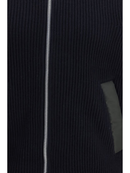 Sacai Ribbed Sweater - Navy×D/Khaki