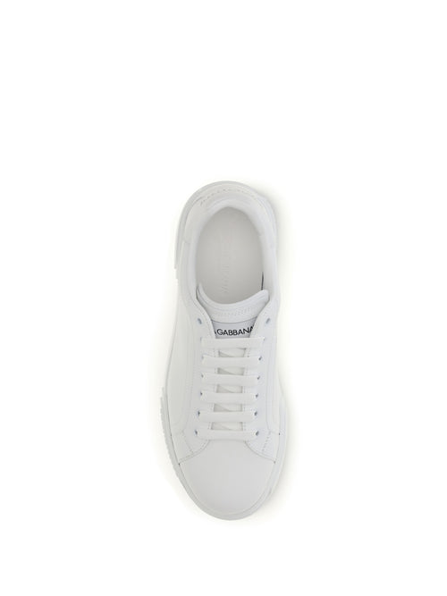 Dolce & Gabbana Leather Sneakers - White Ottico